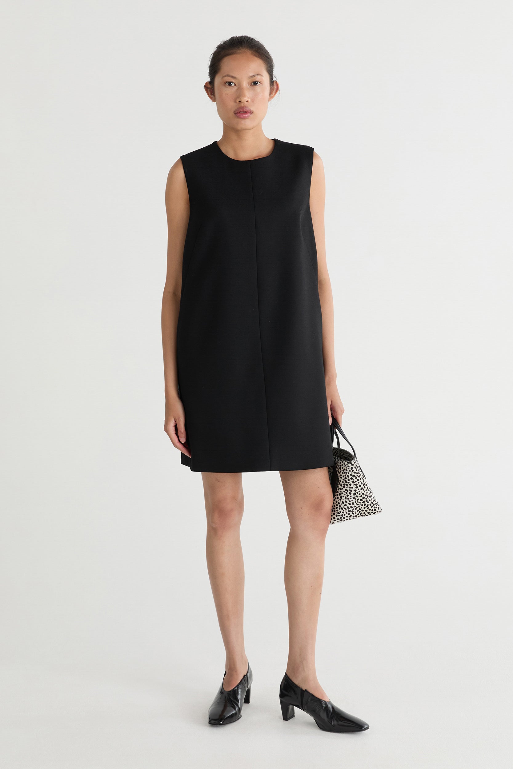 anya mini dress black / white Anya Linen Halter Mini Dress - Oat Marle
