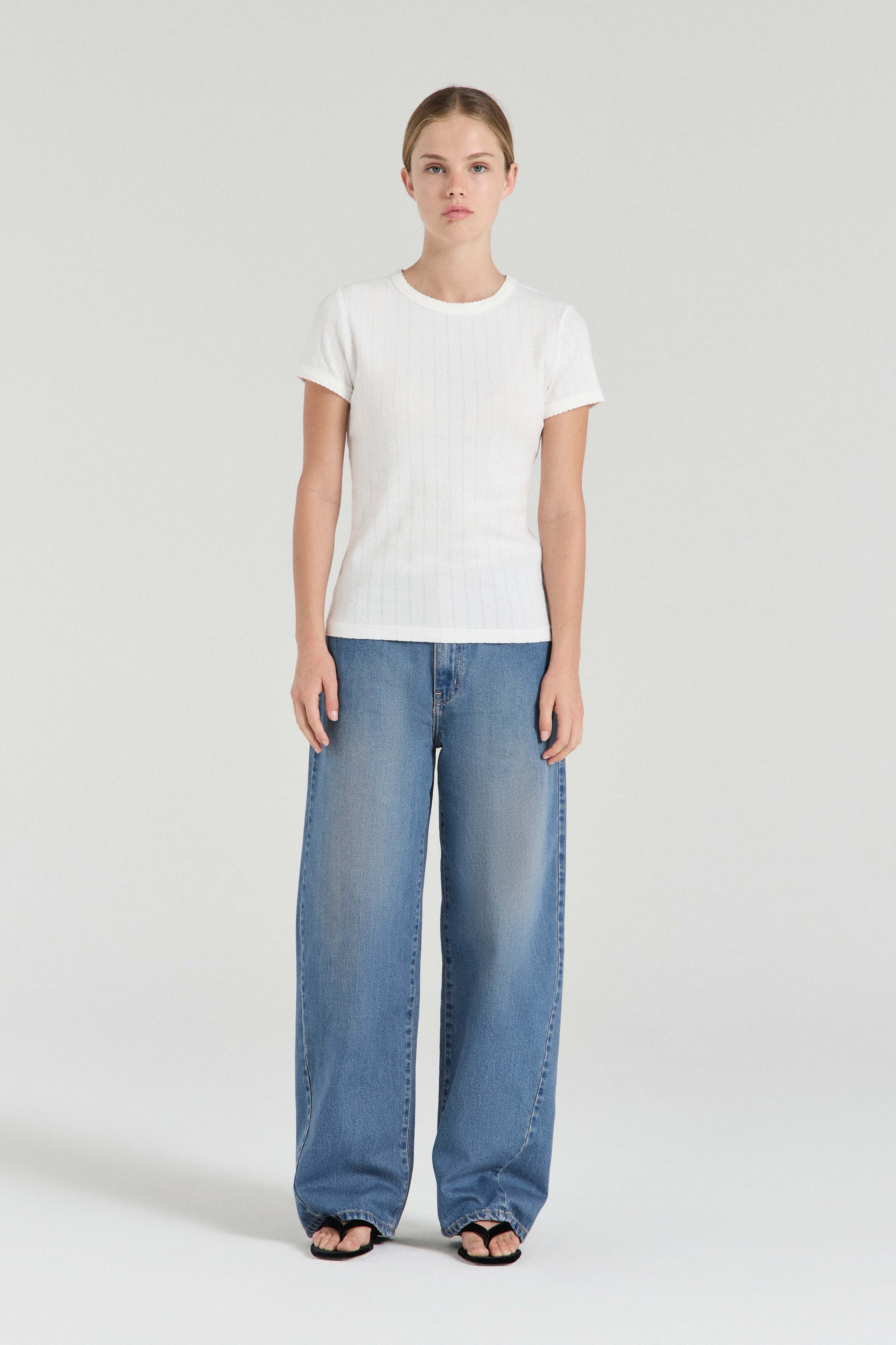 Pouf Tee in Seashell Pointelle main image 1
