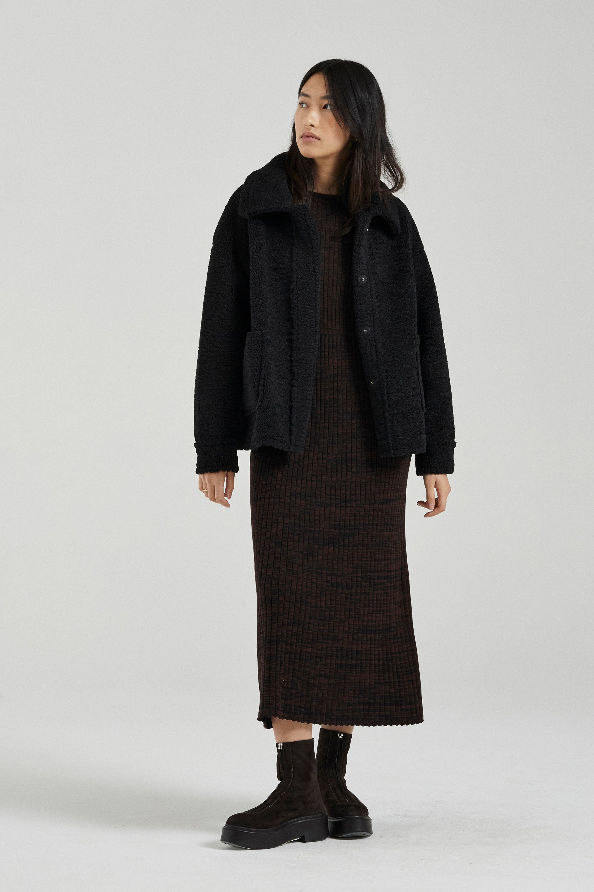 Black Faux Shearling