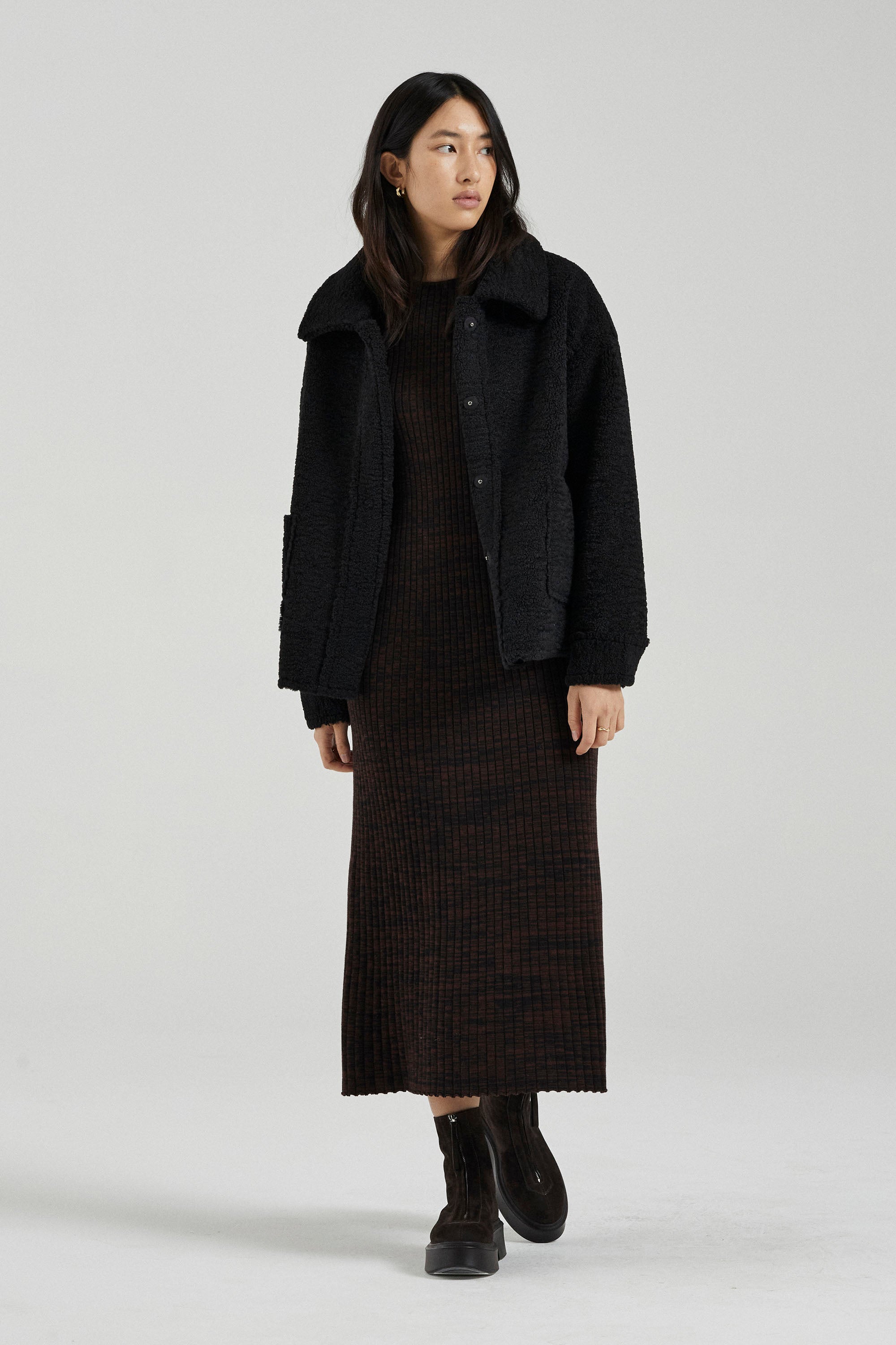 Black Faux Shearling