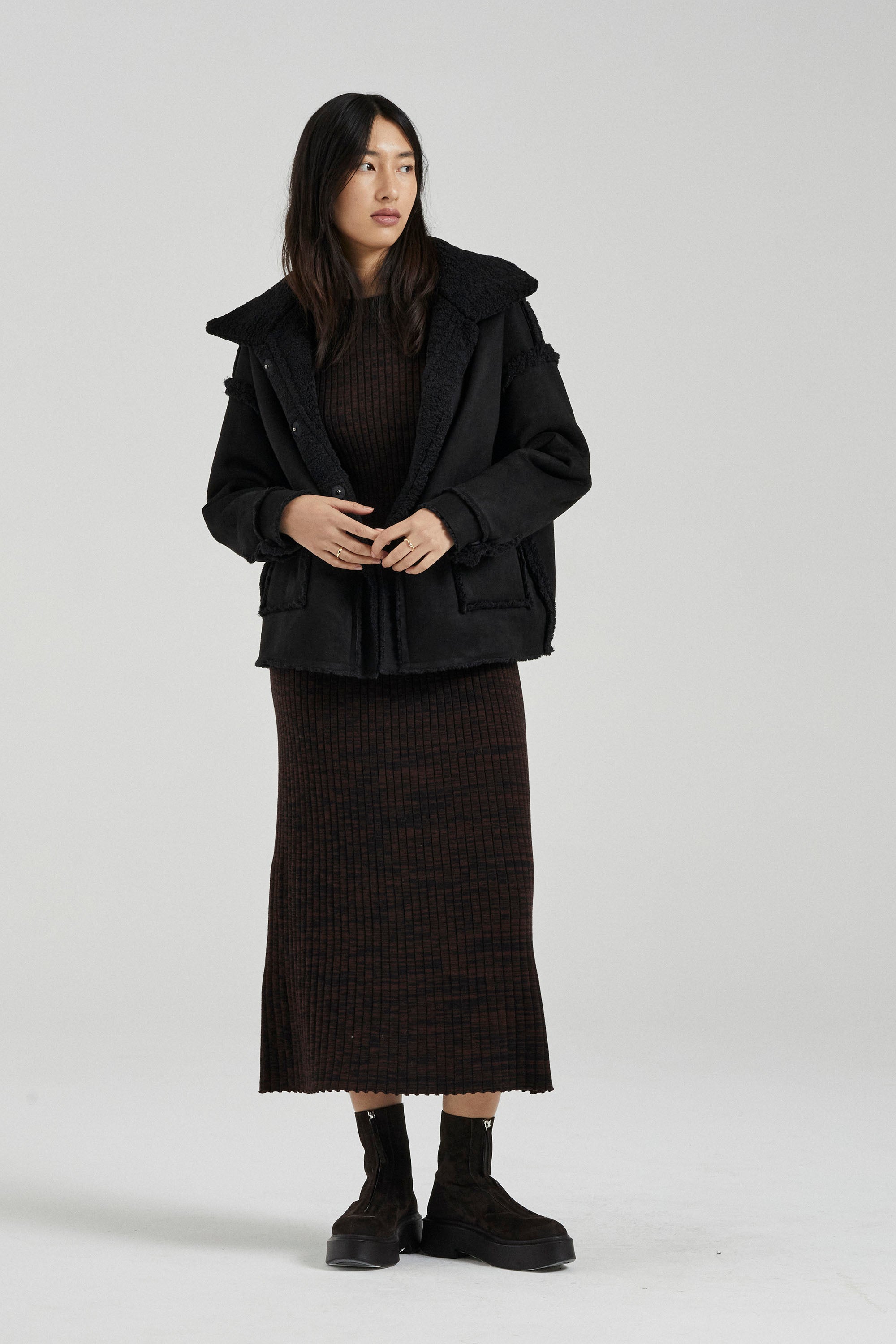 Black Faux Shearling