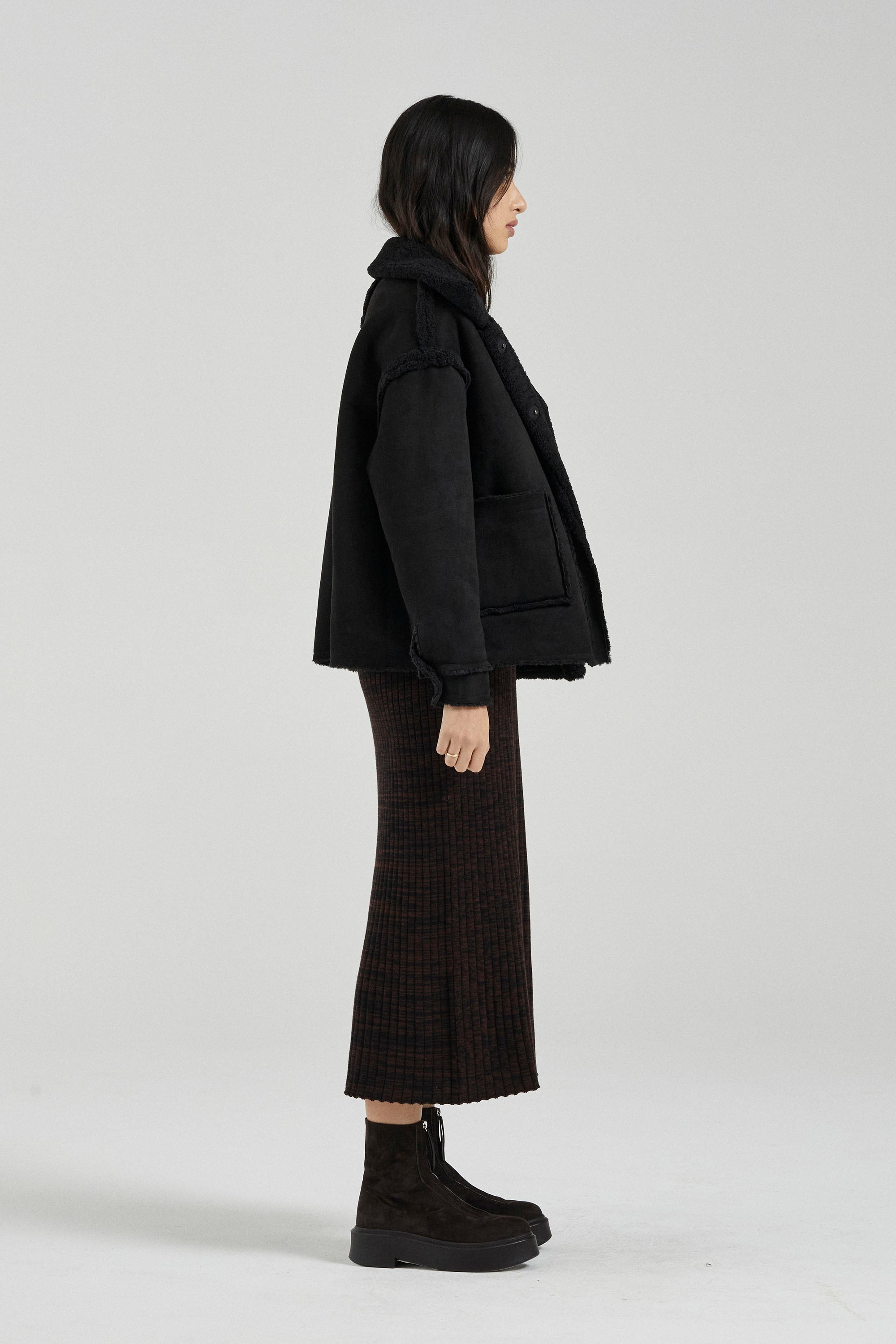 Black Faux Shearling