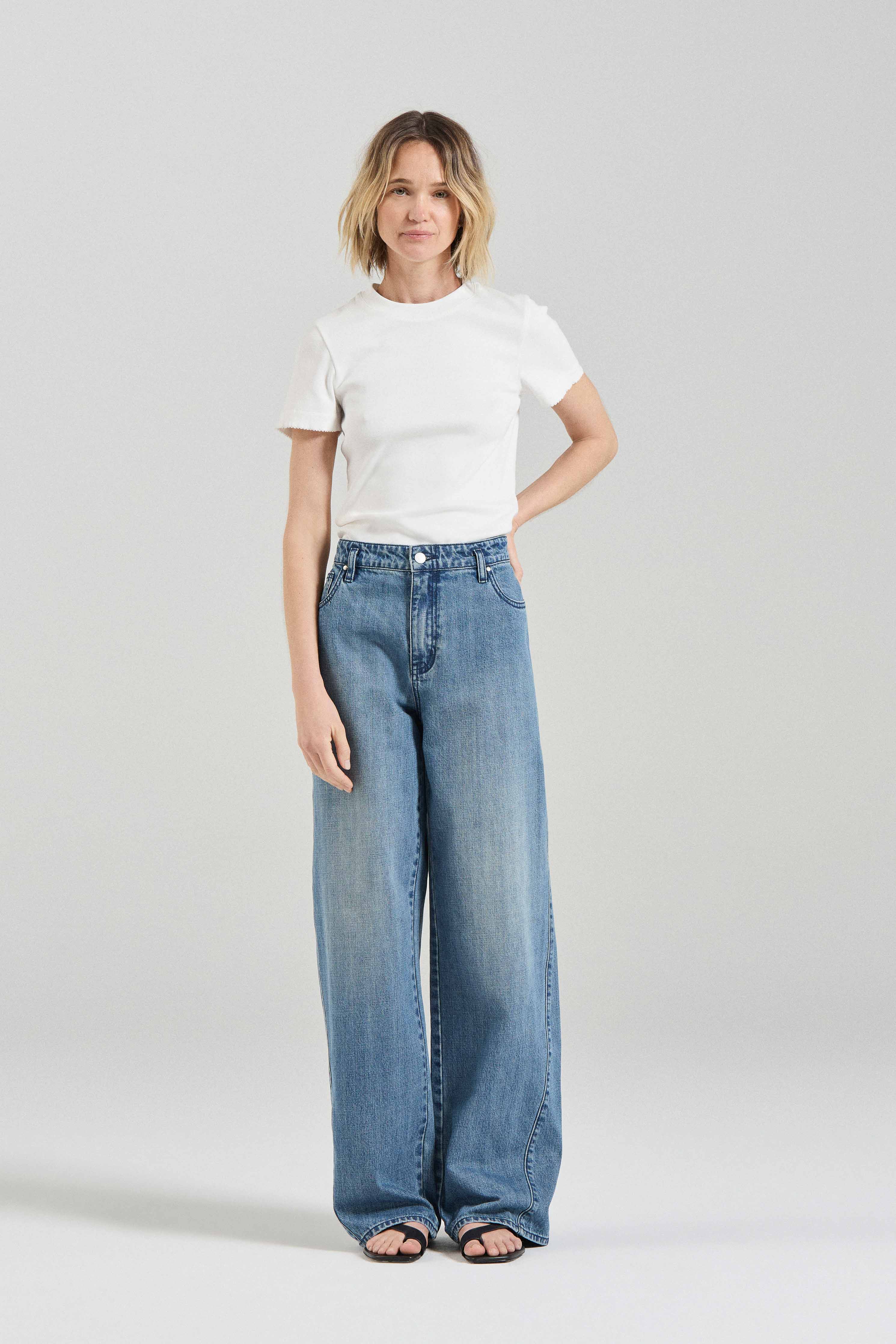 『 TEN DENIM TROUSERS BLUE S 』 The Tahlia Denim Trousers