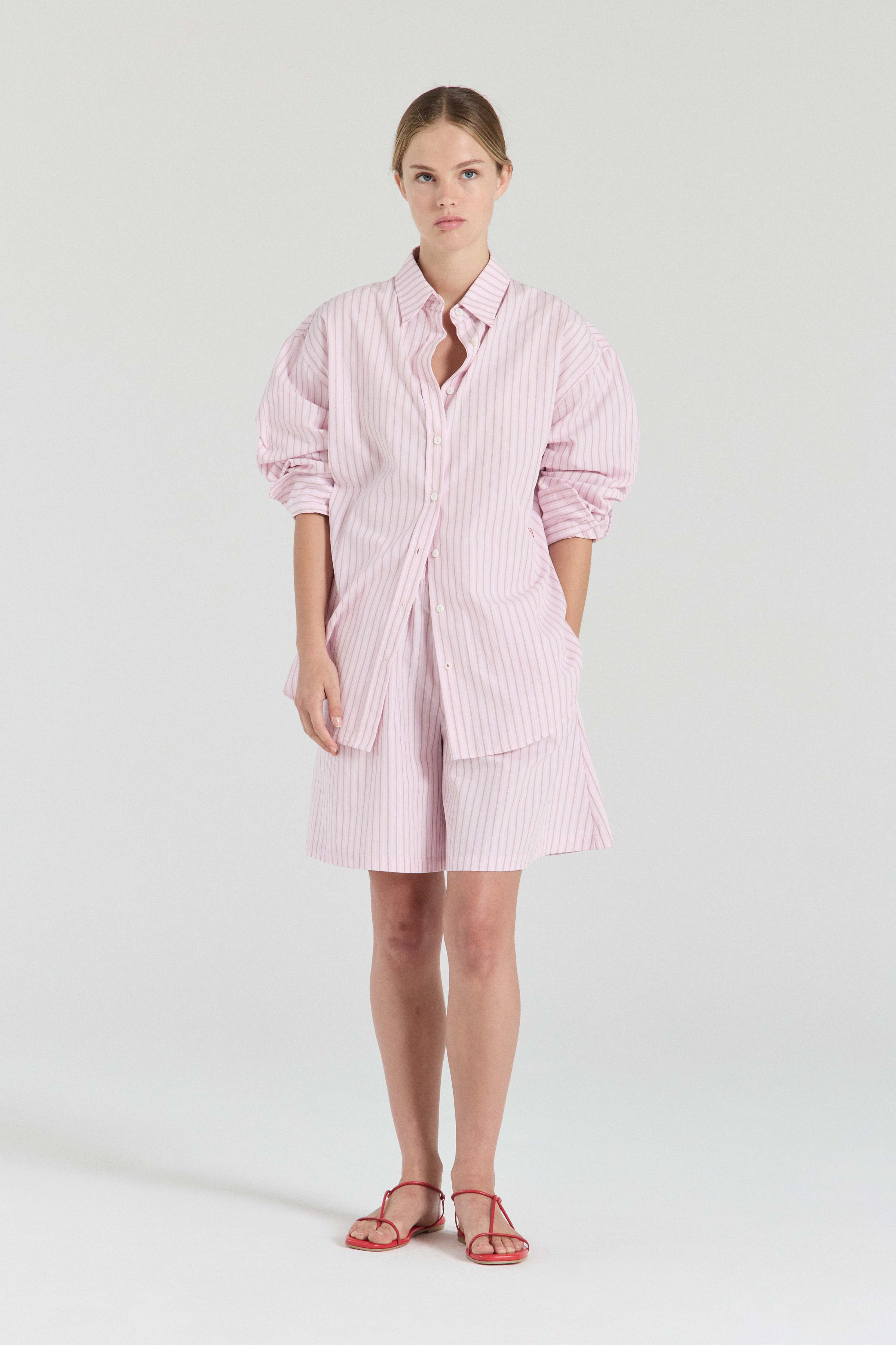 The Heidi Shirt - Pink Stripe