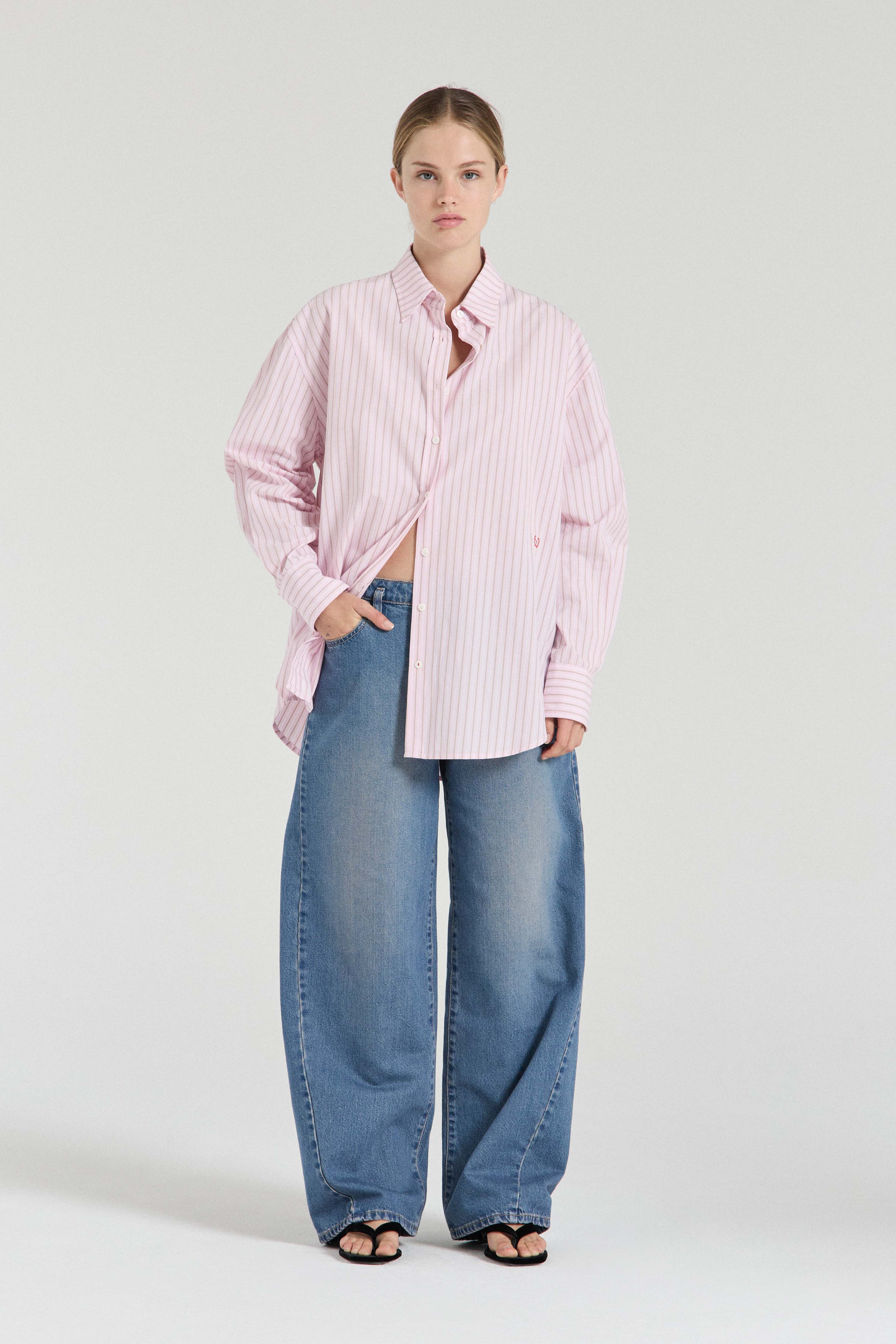 The Heidi Shirt - Pink Stripe