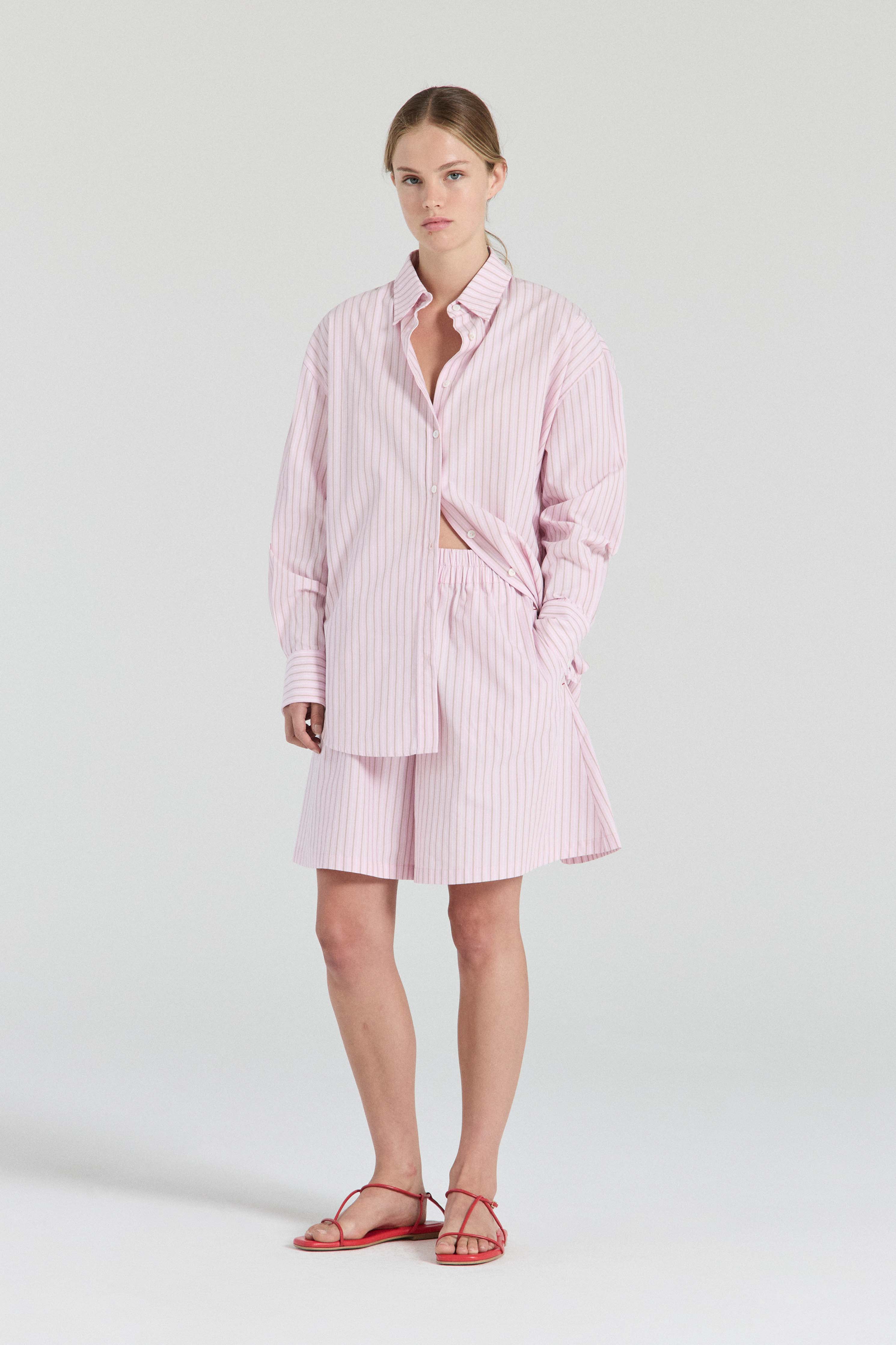 The Heidi Shirt - Pink Stripe