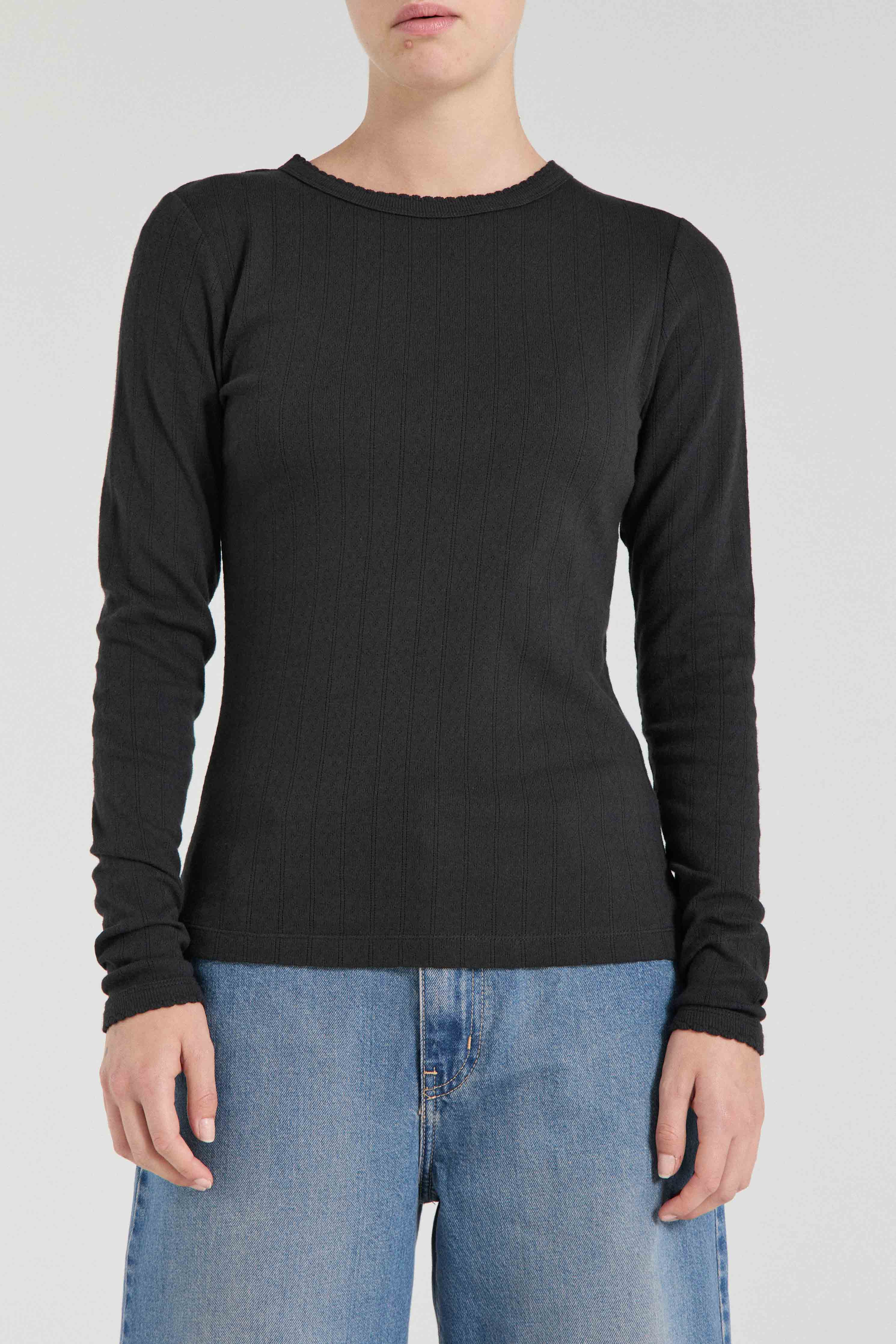 The Pointelle Long Sleeve Top