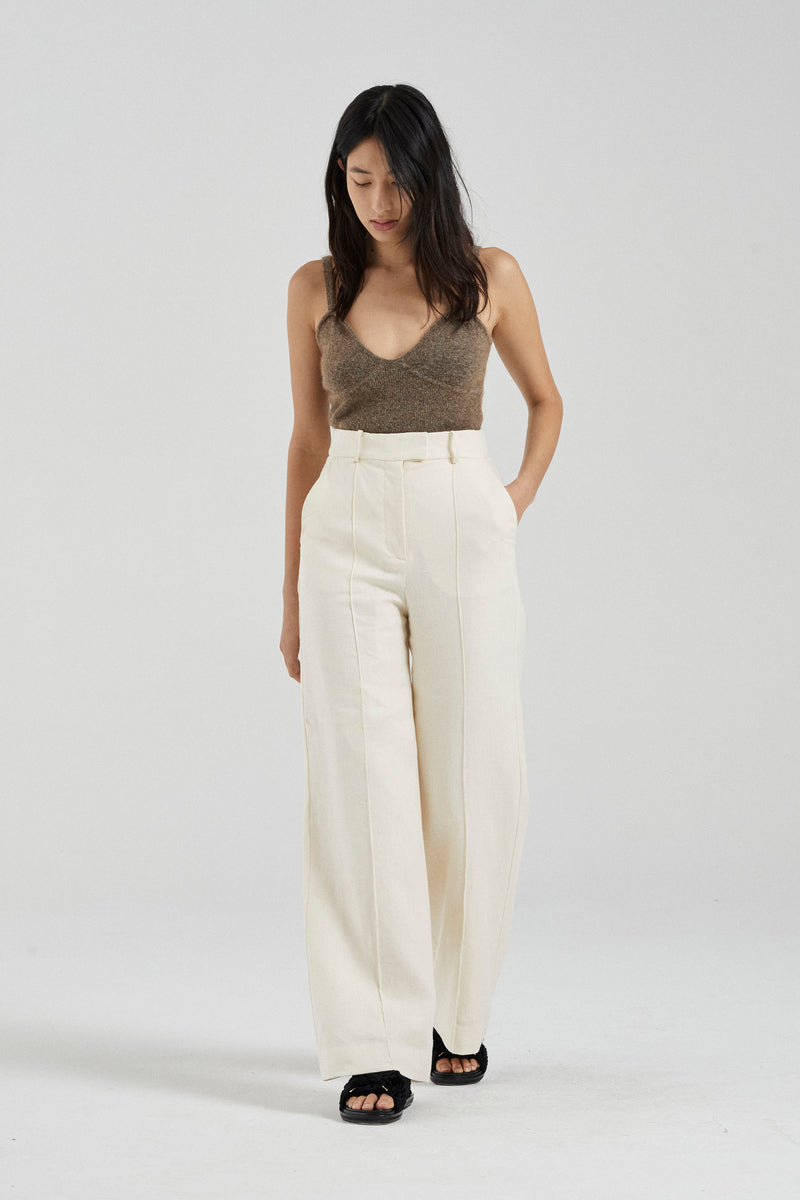 Dylan High Waisted Wide Leg Pant In White | Alice And Olivia